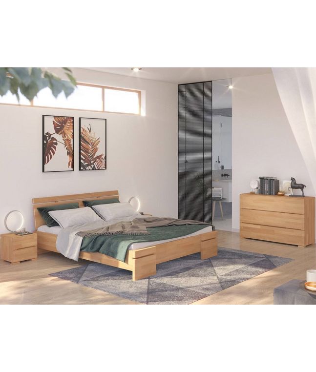 Lit coffre Iris en hêtre massif