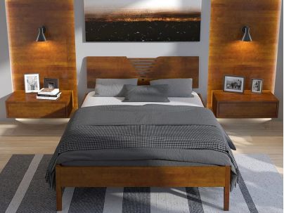 Lit Myosotis en hêtre massif