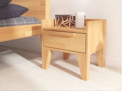 Chevet Amaryllis 1 tiroir  en hêtre massif haut de gamme | Le Monde du Lit