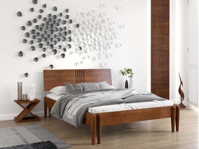 Chevet Lilas en hêtre massif haut de gamme | Le Monde du Lit