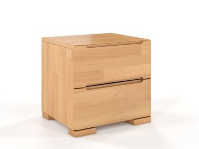Chevet Iris 2 tiroirs en hêtre massif haut de gamme | Le Monde du Lit