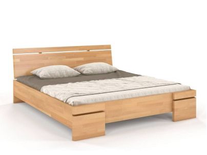 Lit coffre Iris en hêtre massif haut de gamme | Le Monde du Lit