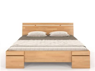 Lit coffre Iris en hêtre massif haut de gamme | Le Monde du Lit