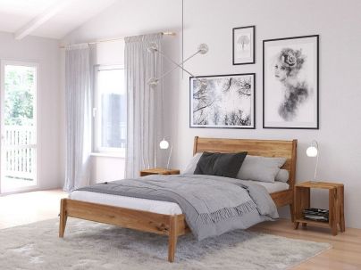 Lit Jasmin 2 en chêne massif haut de gamme | Le Monde du Lit