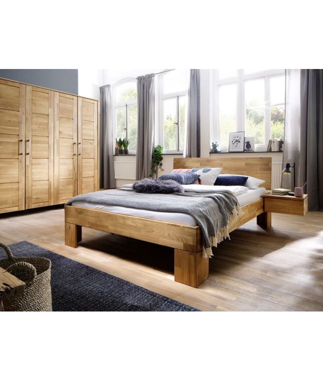 Lit Louis en chêne massif haut de gamme, meuble pour la chambre. Le Monde du Lit