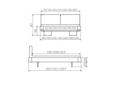 Lit Bianco Airo en bois de chêne massif haut de gamme | Le Monde du Lit