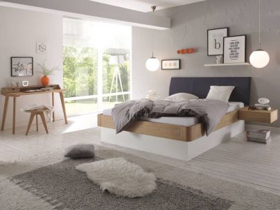 Lit Practico Bianco avec coffre de rangement en bois de chêne massif | Le Monde du Lit