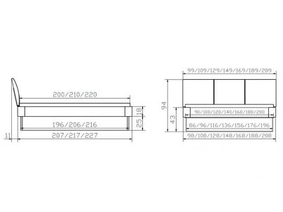 Lit Practico Bianco avec coffre de rangement en bois de chêne massif | Le Monde du Lit