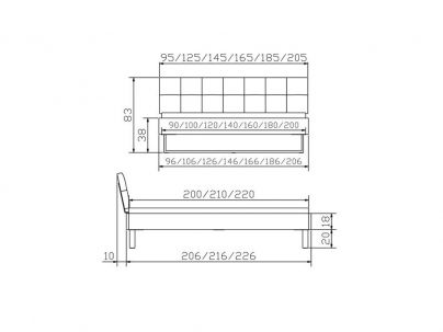 Lit Factory Indus en acacia massif, Hasena fabricant Suisse. Meuble pour la chambre