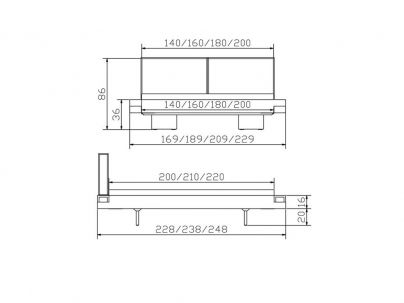 Lit Factory Vilo en acacia massif, Hasena fabricant Suisse. Meuble pour la chambre