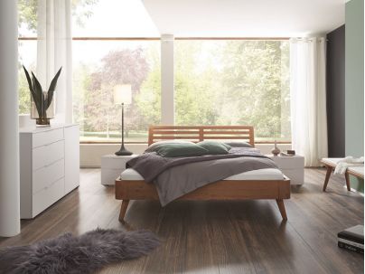 Lit Oak Masito en chêne sauvage massif, Hasena fabricant Suisse. Meuble pour la chambre