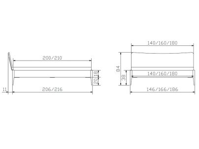 Lit Spezia en hêtre noueux naturel massif haut de gamme de notre collection LOUNGE