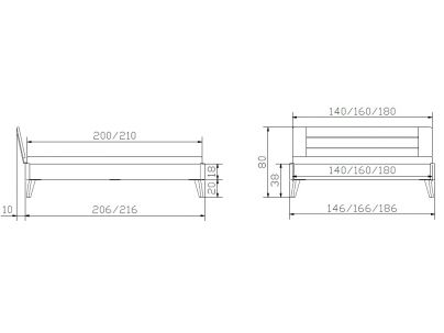 Lit Rubiera en noyer massif haut de gamme de notre collection LOUNGE