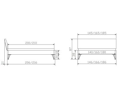 Lit Lugano en chêne noueux massif haut de gamme de notre collection LOUNGE
