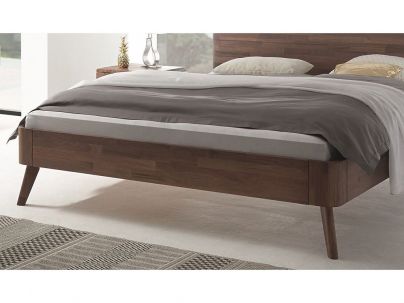 Lit Syma en noyer massif, Hasena fabricant Suisse. Meuble pour la chambre. Le Monde du Lit