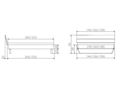 Lit Fossoli en chêne noueux naturel massif haut de gamme de notre collection LOUNGE