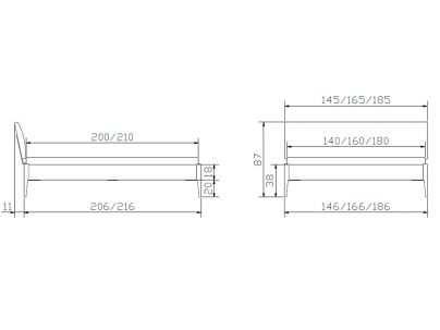 Lit Fanano en chêne bright massif haut de gamme de notre collection LOUNGE