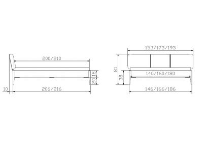 Lit Pienza en chêne bright massif haut de gamme de notre collection LOUNGE
