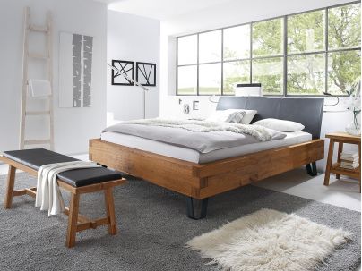 Lit Pilatus Quada en chêne sauvage massif, Hasena fabricant Suisse. Meuble pour la chambre