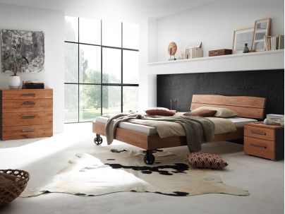 Lit Quadro Cena en chêne sauvage massif, Hasena fabricant Suisse. Meuble pour la chambre