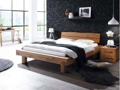 Lit Aosta Naturo en bois de chêne noueux massif haut de gamme | Le Monde du Lit