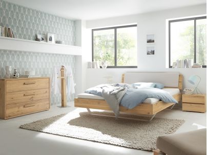 Lit Cadro Vilo en bois de chêne noueux massif haut de gamme | Le Monde du Lit