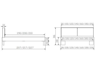 Lit Cadro Alpa en chêne sauvage massif, Hasena fabricant Suisse. Meuble pour la chambre