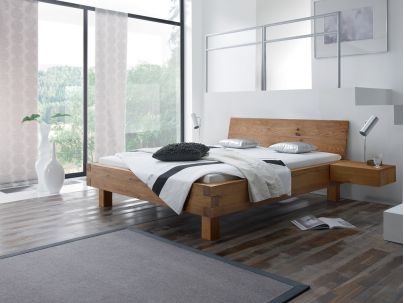 Lit Pilatus Ivio en chêne sauvage massif, Hasena fabricant Suisse. Meuble pour la chambre