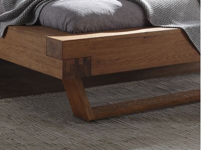 Lit Aosta Balco en bois massif avec option coussin tête de lit - Lit en chêne - Le Monde du Lit