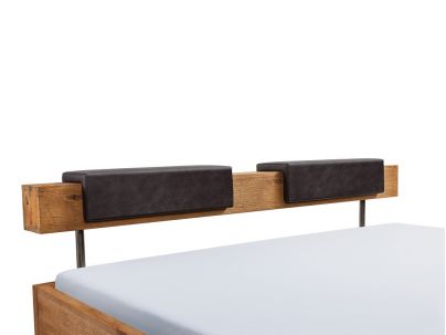 Lit Aosta Balco en bois massif avec option coussin tête de lit - Lit en chêne - Le Monde du Lit