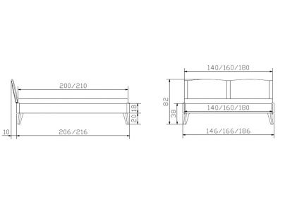 Lit Fabro en hêtre noueux massif haut de gamme de notre collection LOUNGE
