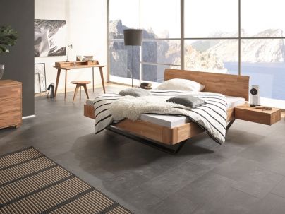 Lit Airo en hêtre massif, Hasena fabricant Suisse. Meuble pour la chambre. Le Monde du Lit