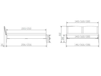 Lit Pistoia en chêne bright massif haut de gamme de notre collection LOUNGE