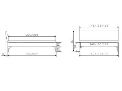 Lit Broni en chêne noueux massif haut de gamme de notre collection LOUNGE