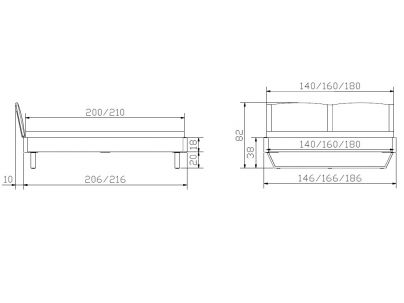 Lit Marola en chêne noueux massif haut de gamme de notre collection LOUNGE