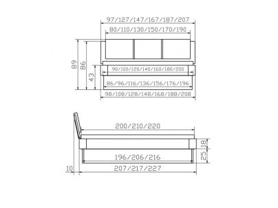 Lit Practico Ravo en chêne sauvage massif, Hasena fabricant Suisse. Meuble pour la chambre