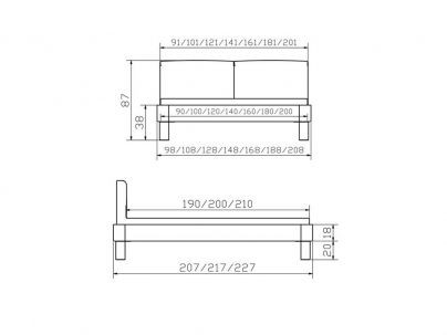 Lit Oak Tonna en chêne sauvage massif, Hasena fabricant Suisse. Meuble pour la chambre