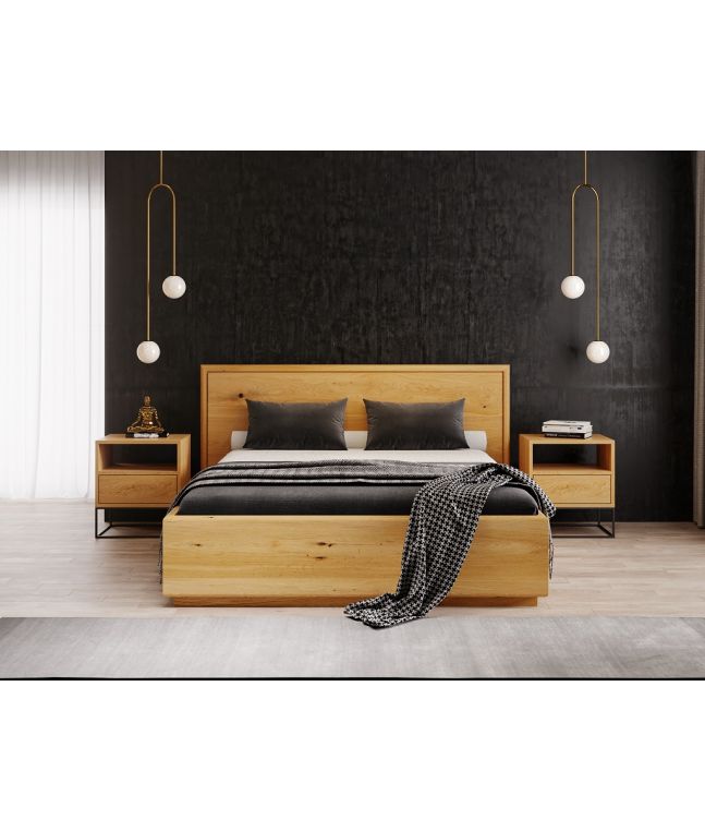 Lit coffre en chêne massif FSC