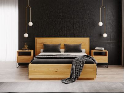 Lit coffre en chêne massif FSC