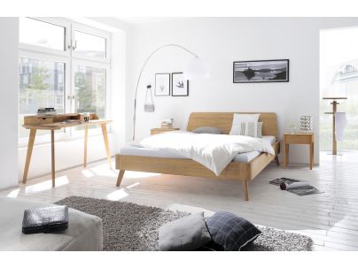 Chevet Chilly en chêne Bianco massif, Hasena fabricant Suisse. Meuble pour la chambre. Le Monde du Lit