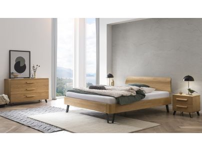 Lit Jenito en bois de chêne massif haut de gamme | Le Monde du Lit