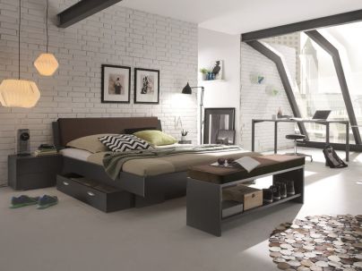 Lit Soft Vilo, Hasena fabricant Suisse. Meuble contemporain pour la chambre