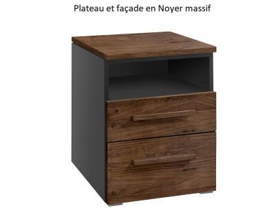 Chevet Dowe Noyer massif et anthracite | Collection Selezione | Le Monde du Lit