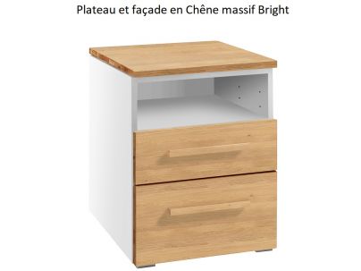 Chevet Dowe Chêne bright massif et blanc | Collection Selezione | Le Monde du Lit