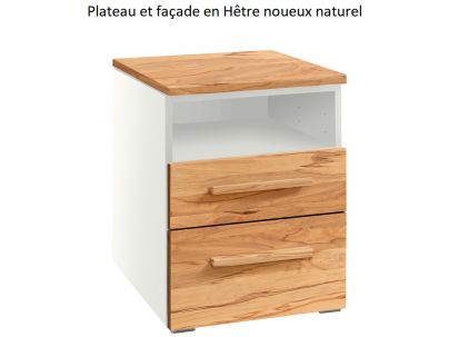 Chevet Dowe Hêtre noueux naturel massif et blanc | Collection Selezione | Le Monde du Lit