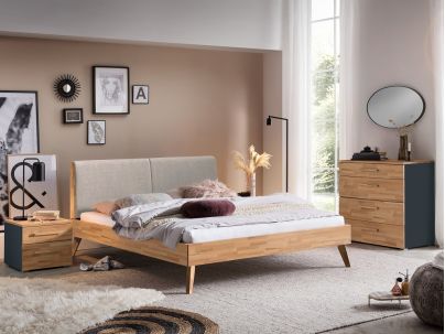 Commode Atrine en Hêtre coeur rouge massif et anthracite | Collection Selezione | Le Monde du Lit