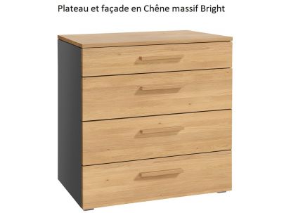 Commode Atrine en Chêne bright massif et anthracite | Collection Selezione | Le Monde du Lit