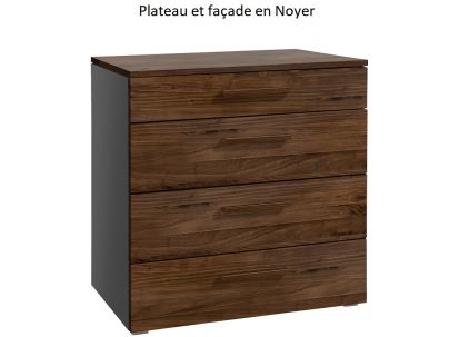 Commode Atrine Noyer massif et anthracite | Collection Selezione | Le Monde du Lit