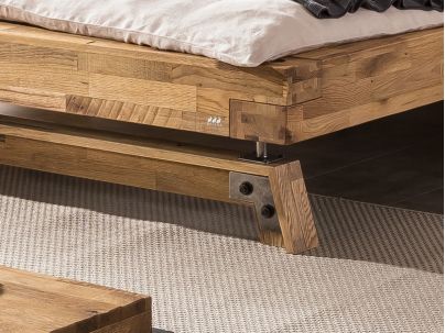 Lit Stabil 2 en chêne massif recyclé | Collection Factory | Le Monde du Lit