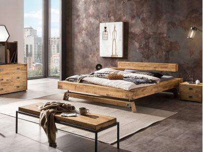 Lit Stabil 2 en chêne massif recyclé | Collection Factory | Le Monde du Lit